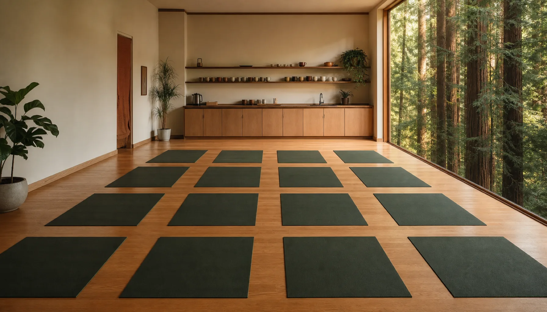 The Santa Cruz Main Room framed by redwoods